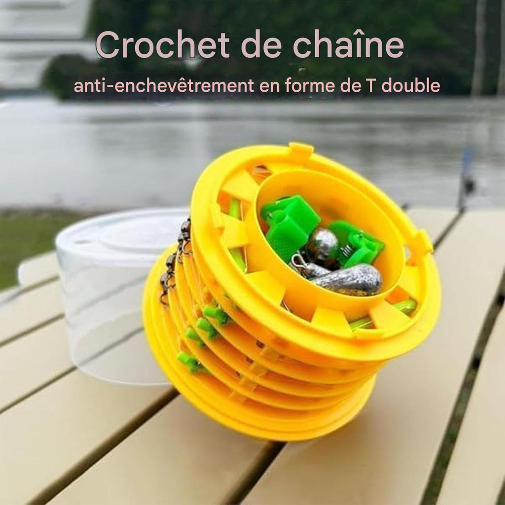 Boîte métallique anti-emmêlement pour hameçon et leurre de pêche
