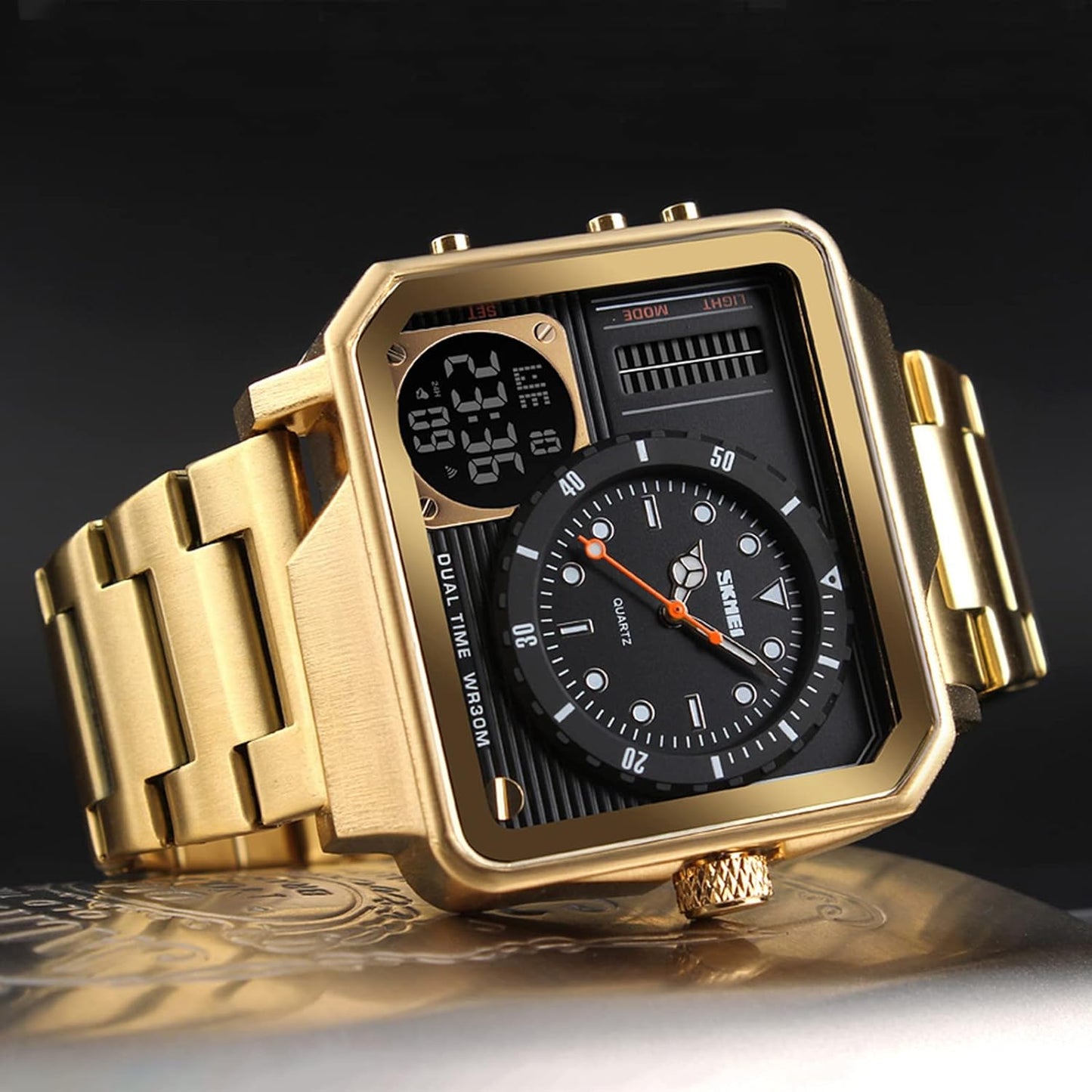 SKMEI – montre-bracelet de luxe en acier inoxydable