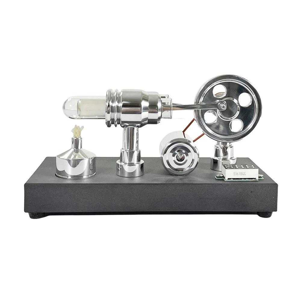 ⚙️Moteur Stirling Nikola avec voltmètre intégré et port USB