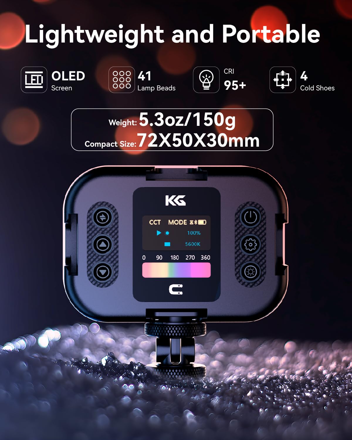 KraftGeek Lampe vidéo RVB, lampe LED