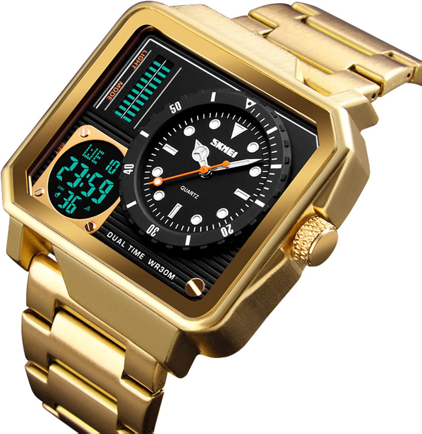 SKMEI – montre-bracelet de luxe en acier inoxydable