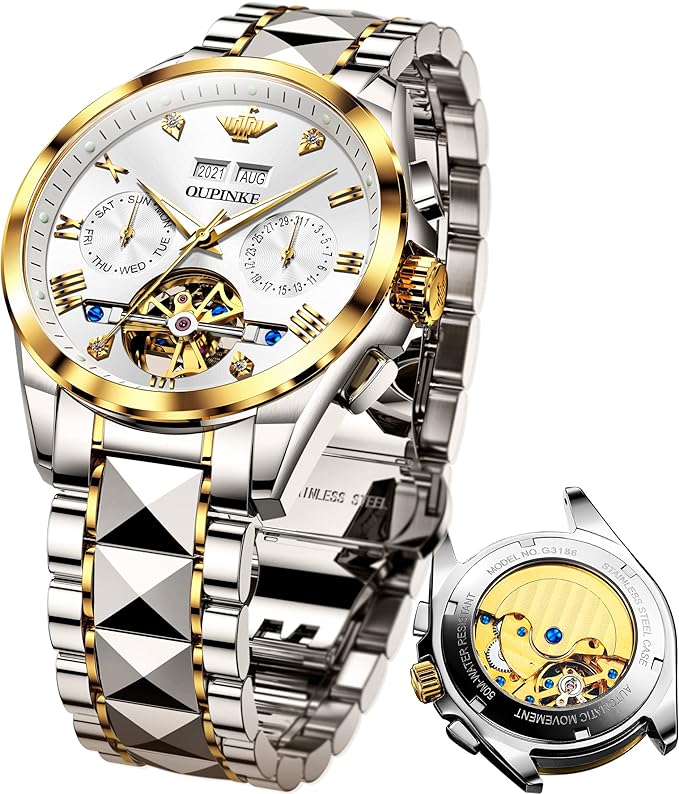 Montre-bracelet automatique mécanique pour hommes