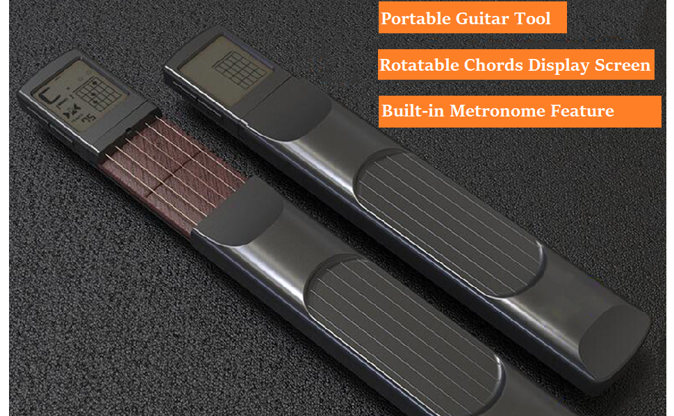 Guitare portable pour entraîneur débutant avec écran de tableau d'accords rotatif