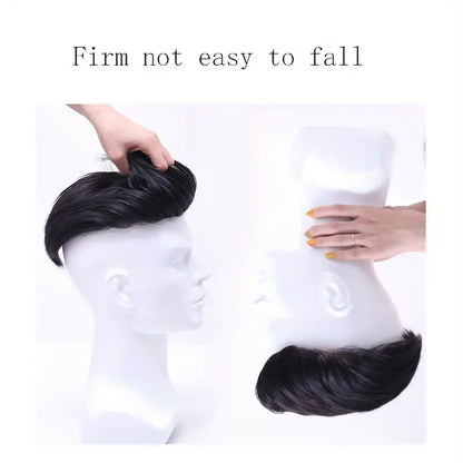 Toupee Pompadour Élargi pour Hommes - Cheveux Synthétiques, Pince Amovible