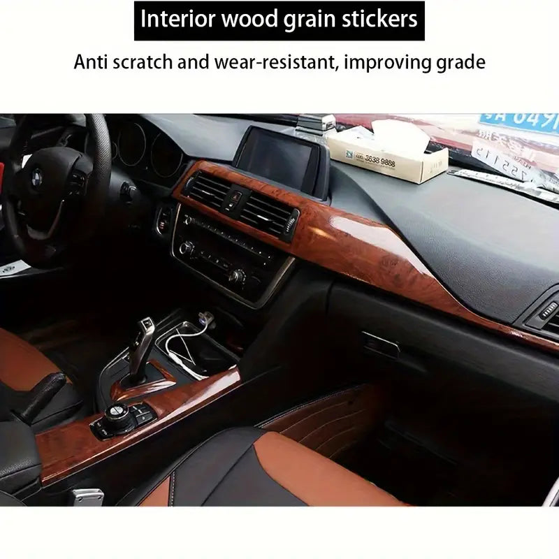 Autocollant Intérieur Voiture Effet Bois Brillant