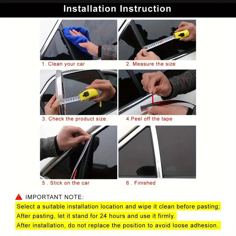 ✨Décoration de Voiture Fenêtre Chromage Bande Lumineuse ✨