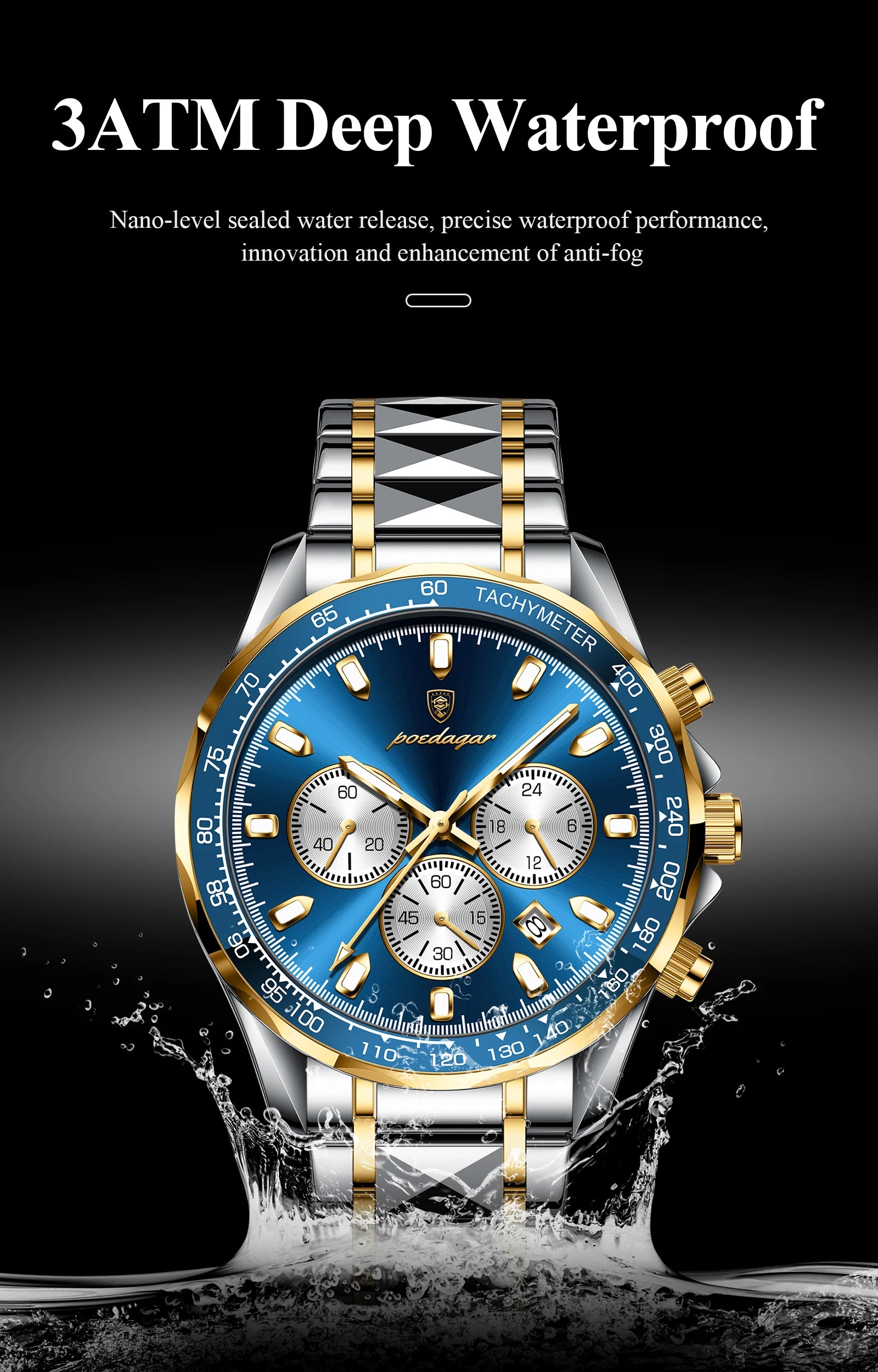 Montre POEDAGAR – Quartz Étanche pour Homme