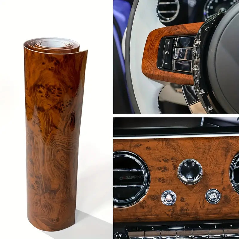 Autocollant Intérieur Voiture Effet Bois Brillant