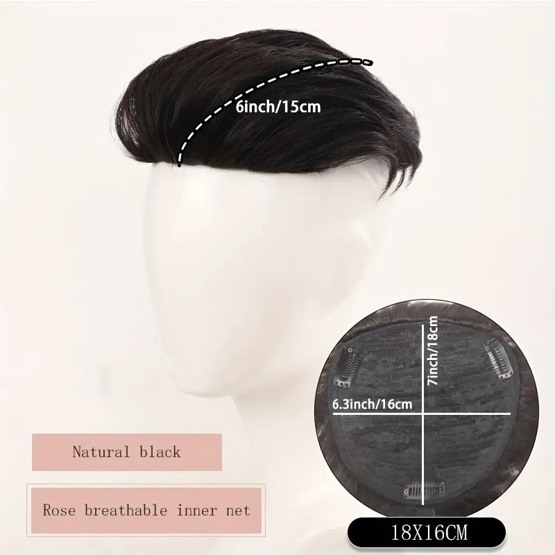 Toupee Pompadour Élargi pour Hommes - Cheveux Synthétiques, Pince Amovible
