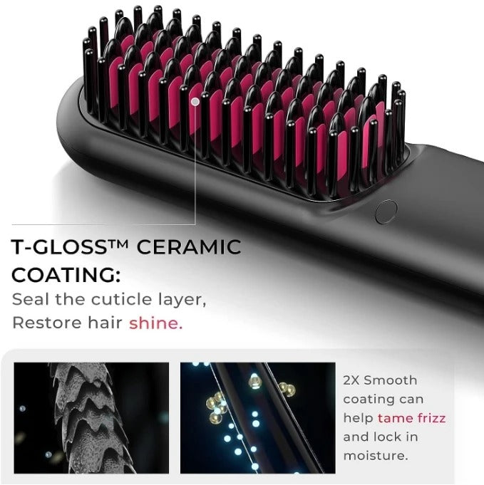 Brosse à lisser les cheveux sans fil pour femme, facile à transporter