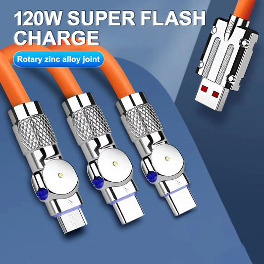 Câble Charge Rapide 120W : Xiaomi, Huawei, iPhone