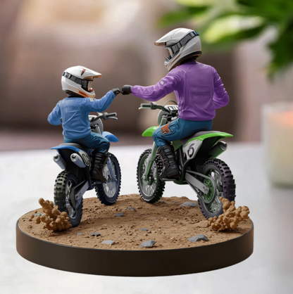 🏍️Plaque en acrylique personnalisée Père et Enfant en Moto