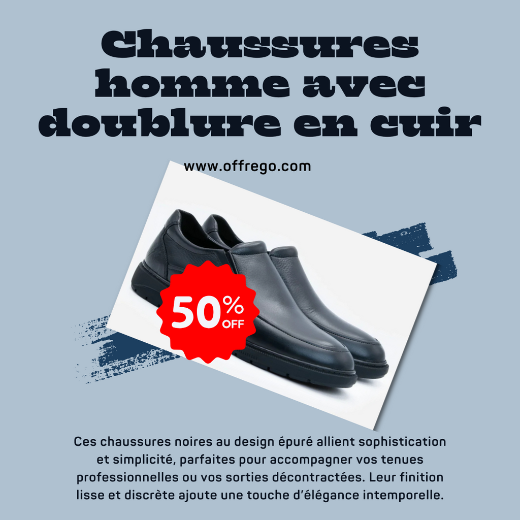 Chaussures homme avec doublure en cuir
