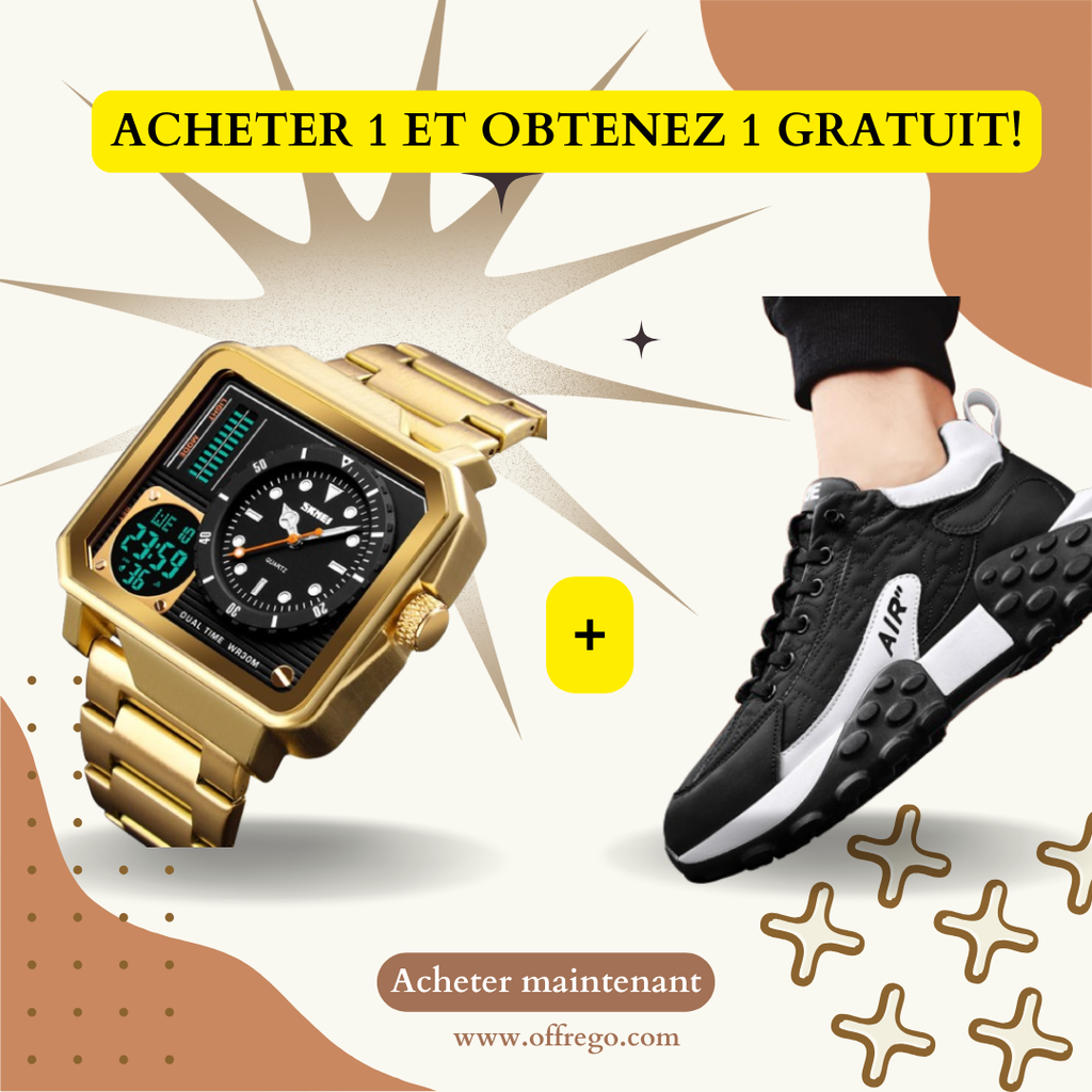 Offre Spéciale : Montre Élégante et Chaussures de Course Air Cross