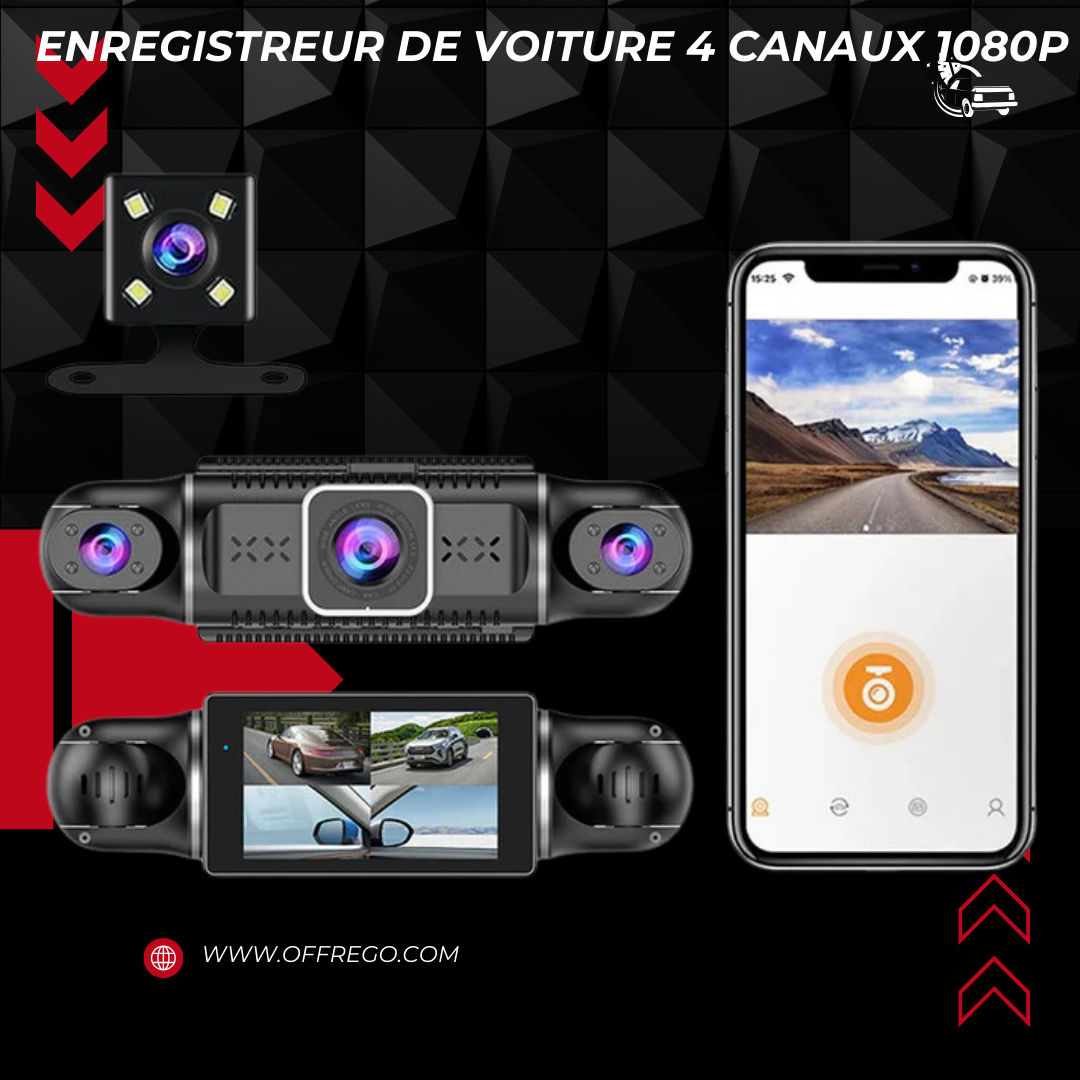 Enregistreur de voiture 4 canaux 1080P