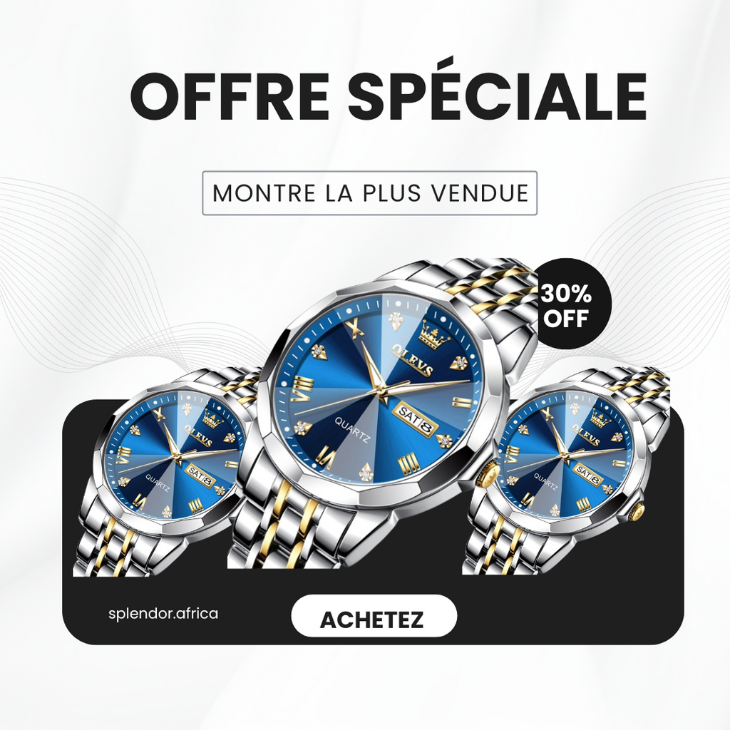 OLEVS-Montre à quartz en acier inoxydable pour homme, miroir losange