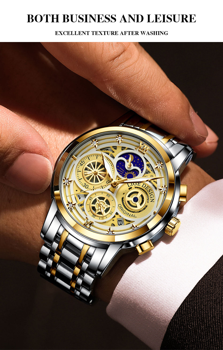 LIGE-Montre-bracelet de sport étanche pour homme