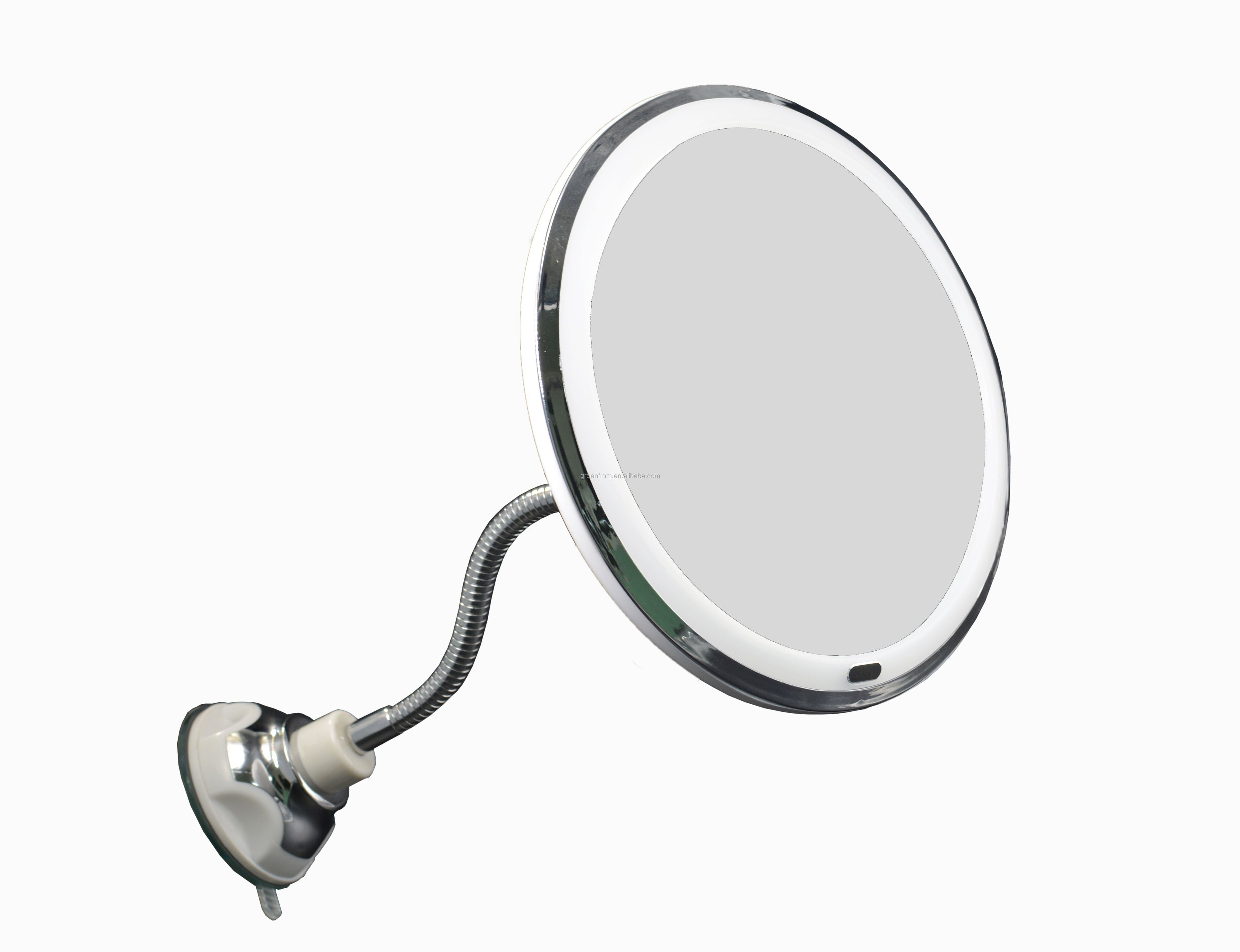 LuxeMiroir - Miroir de maquillage à col de cygne flexible, rotation 360°, avec éclairage LED