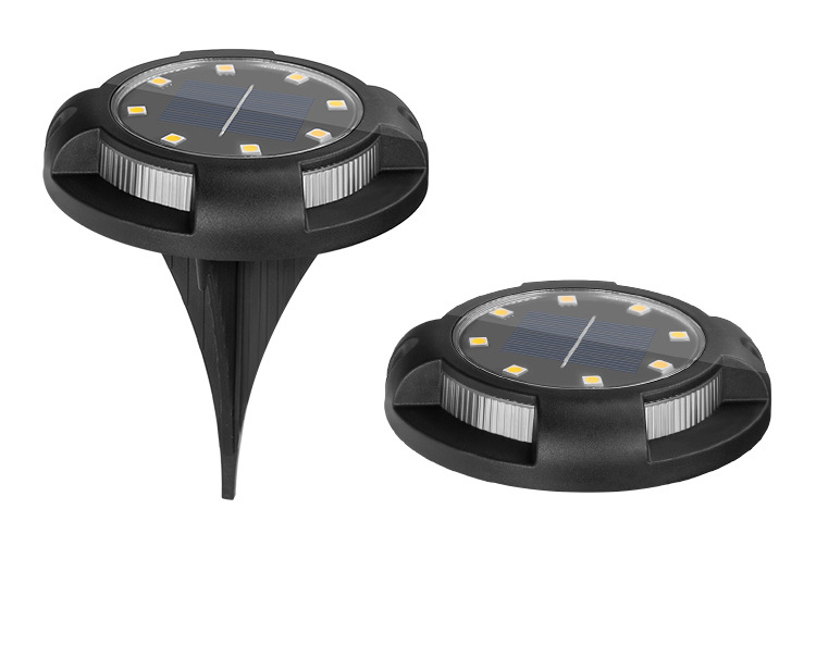 Lumière solaire 8 LED pour jardin étanche en acier inoxydable.