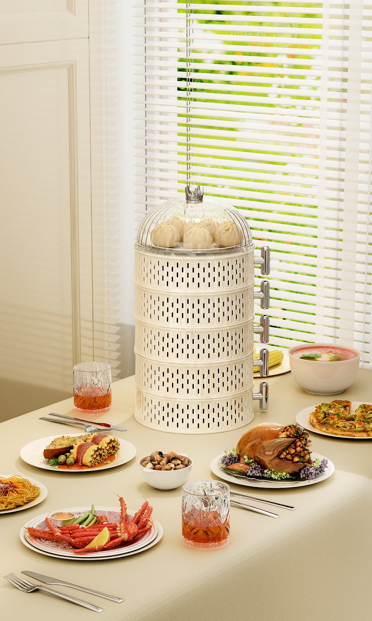 Couvercle de plat creux multicouche anti-poussière et anti-moustique.