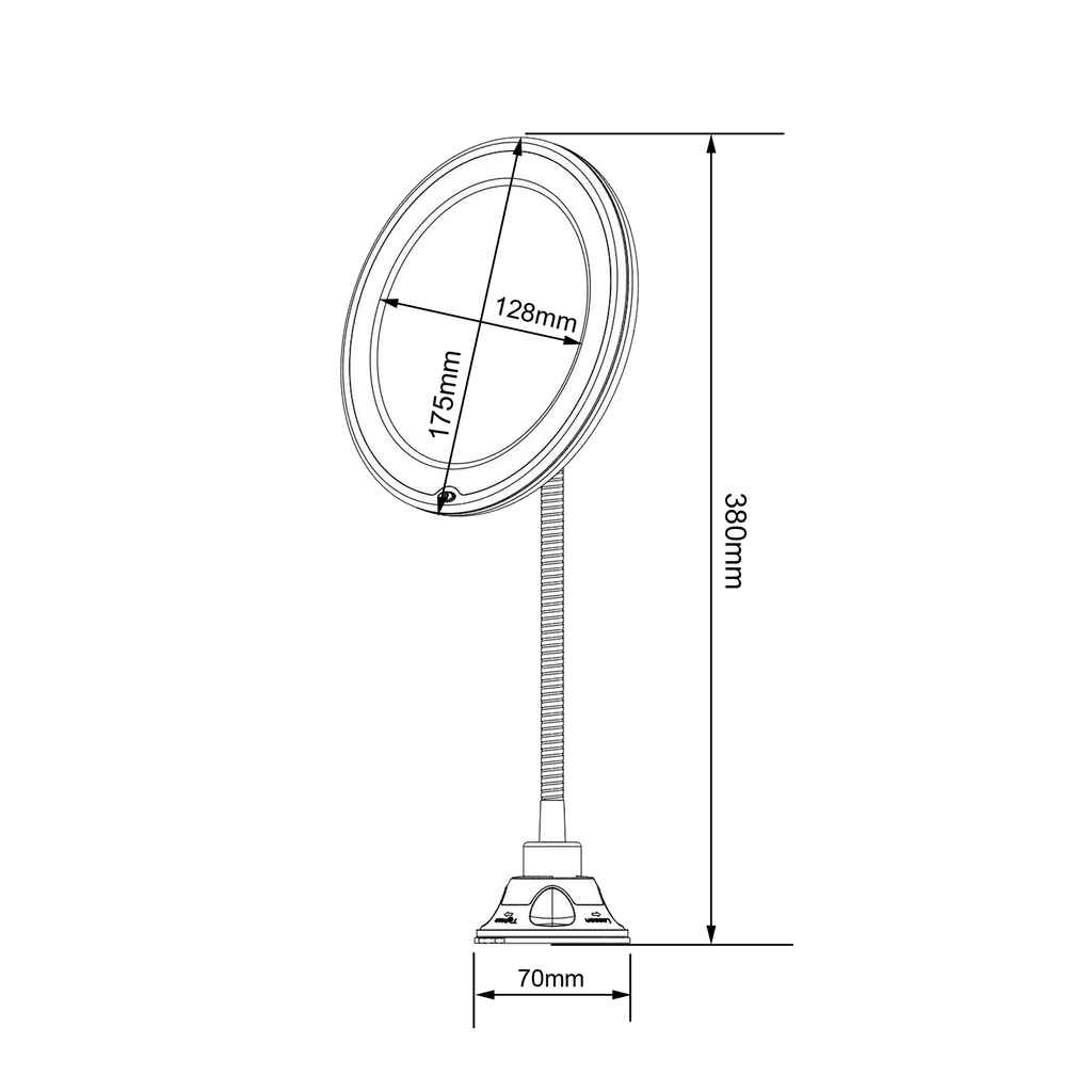 LuxeMiroir - Miroir de maquillage à col de cygne flexible, rotation 360°, avec éclairage LED