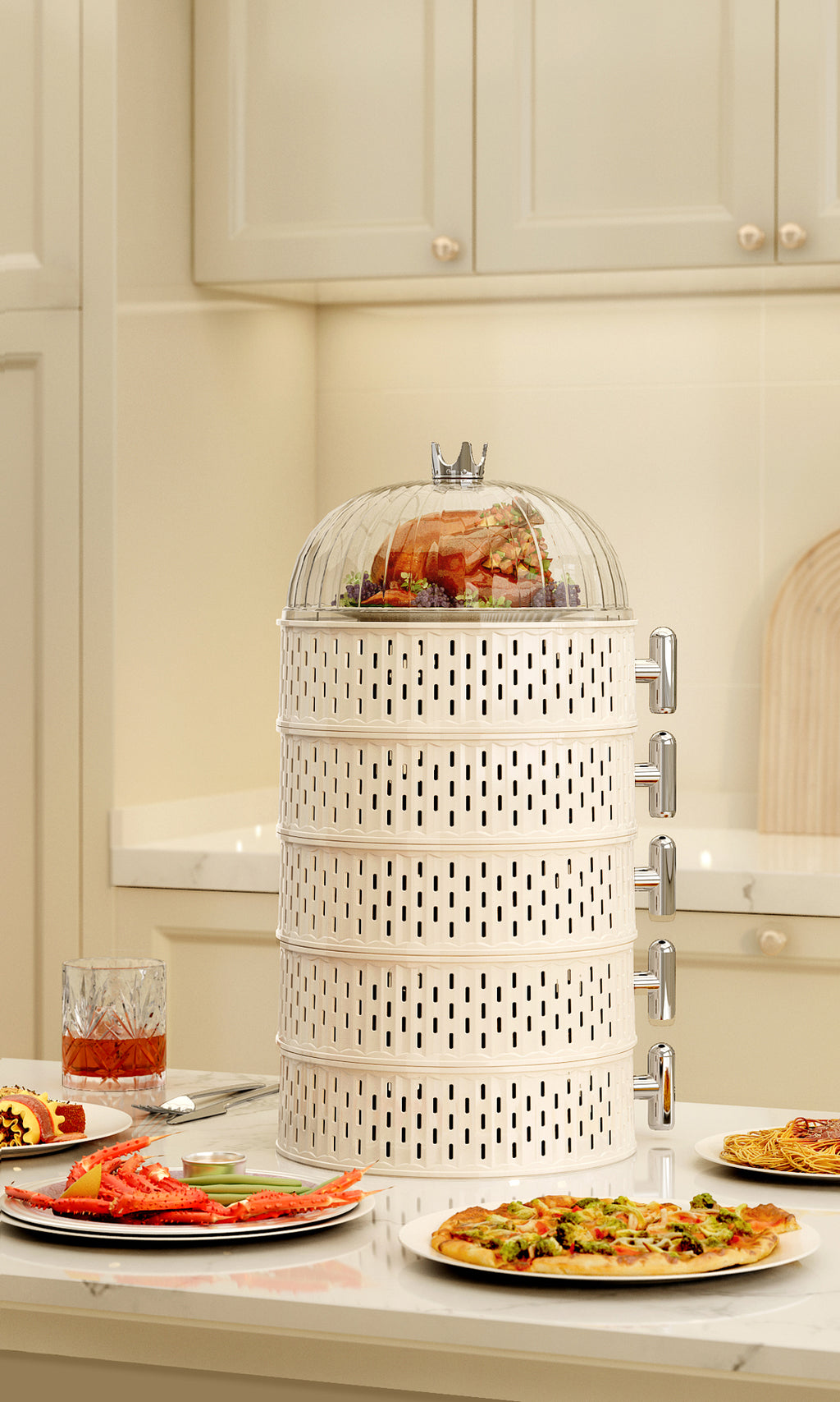 Couvercle de plat creux multicouche anti-poussière et anti-moustique.