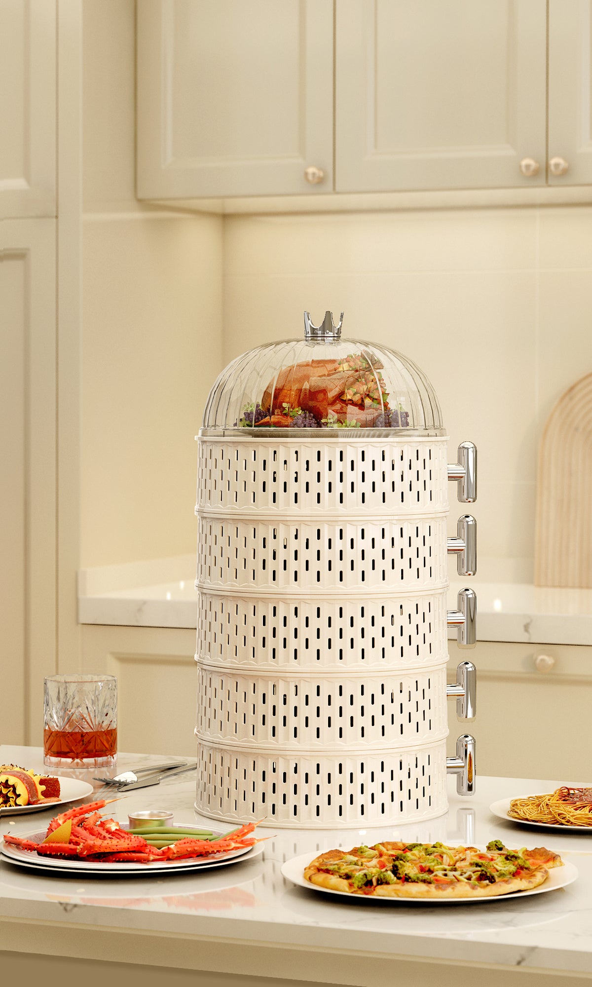 Couvercle de plat creux multicouche anti-poussière et anti-moustique.