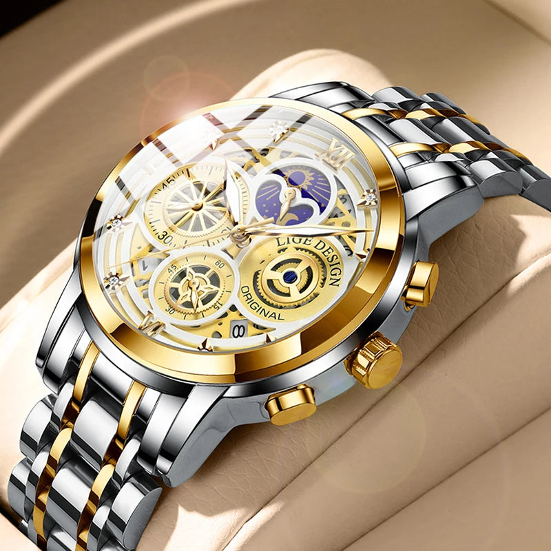 LIGE-Montre-bracelet de sport étanche pour homme