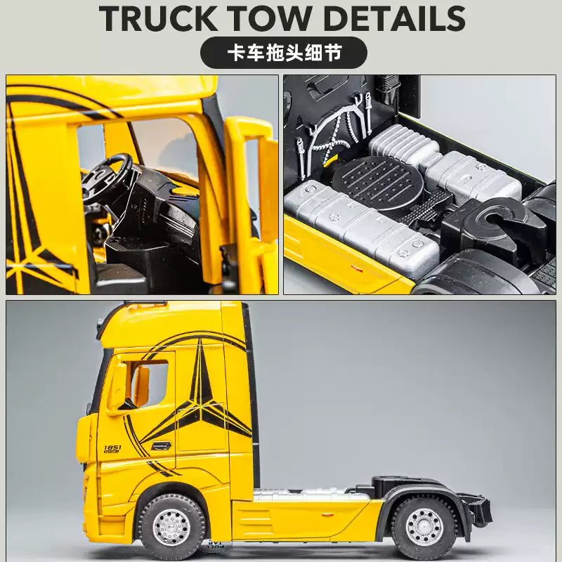1:24 Mercedes-ACIROS camion haute Simulation métal tirer modèle de voiture lumière sonore
