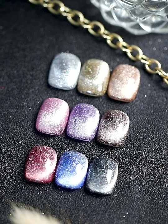 Vernis à Ongles Gel Magnétique avec Paillettes Réfléchissantes.