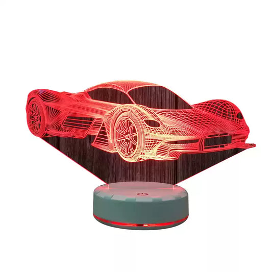 Veilleuse LED USB 3D pour voiture de course, éclairage intérieur, forme de voiture, petite créativité