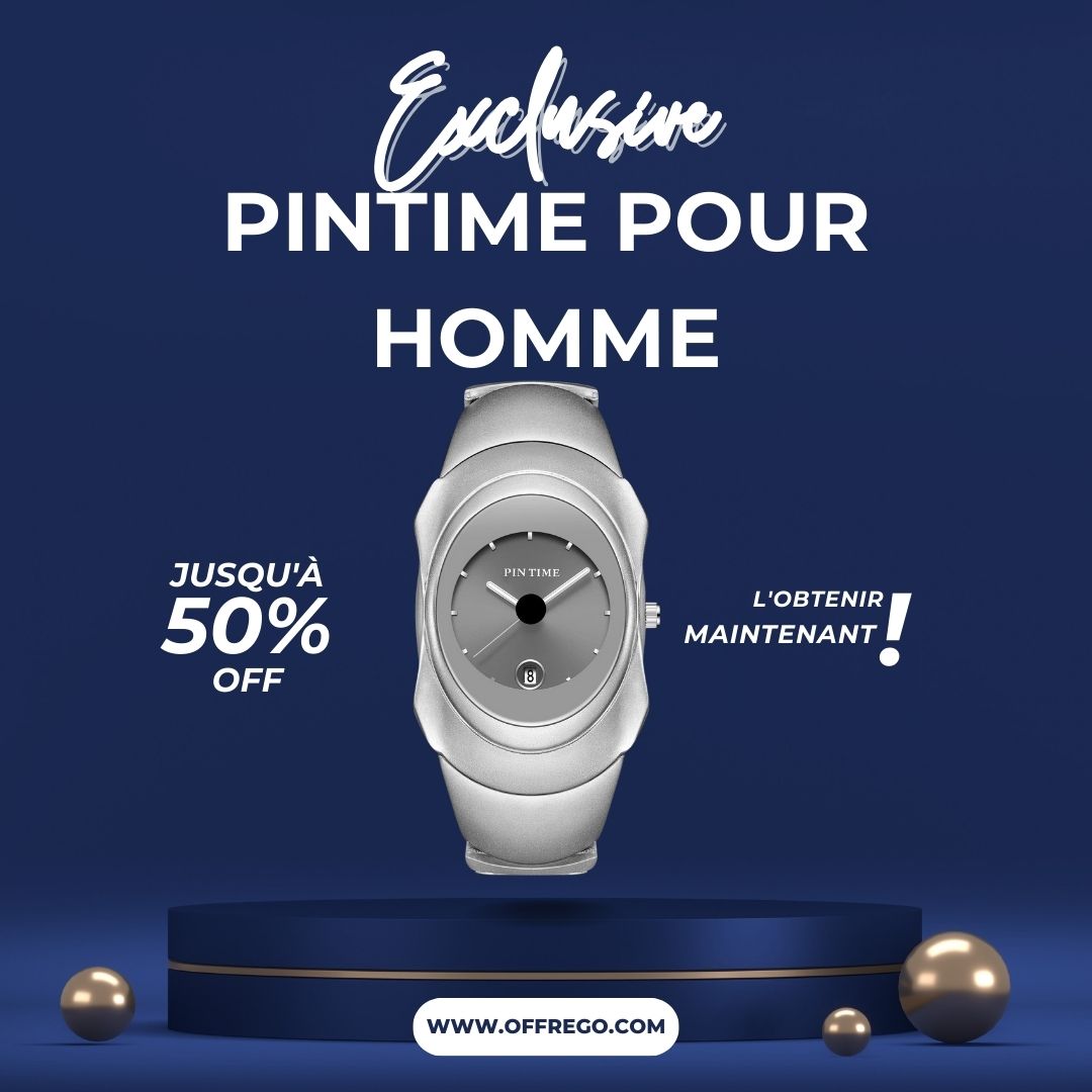 Montre PINTIME pour Homme - Design Unique, Classique et Élégant