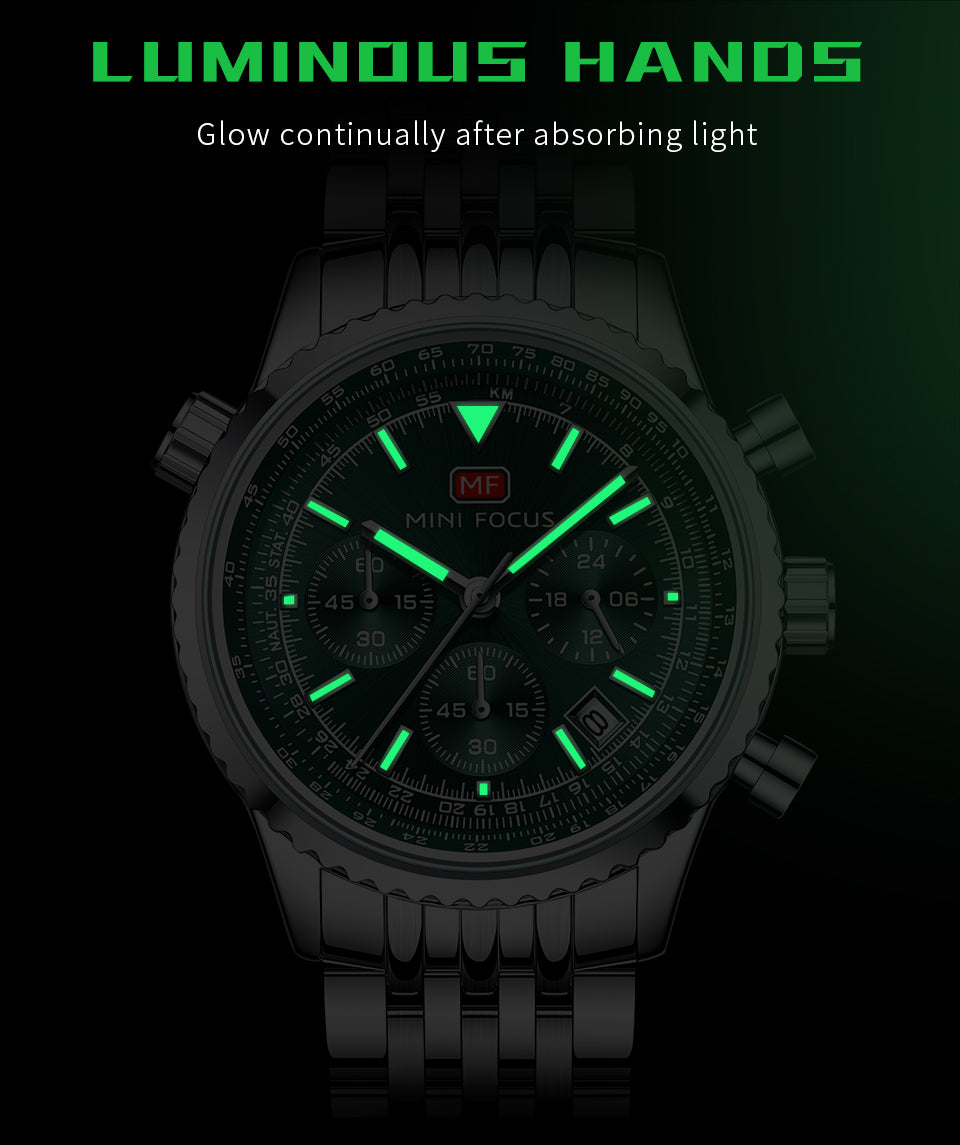 MINI FOCUS – montre à Quartz pour hommes, en acier inoxydable