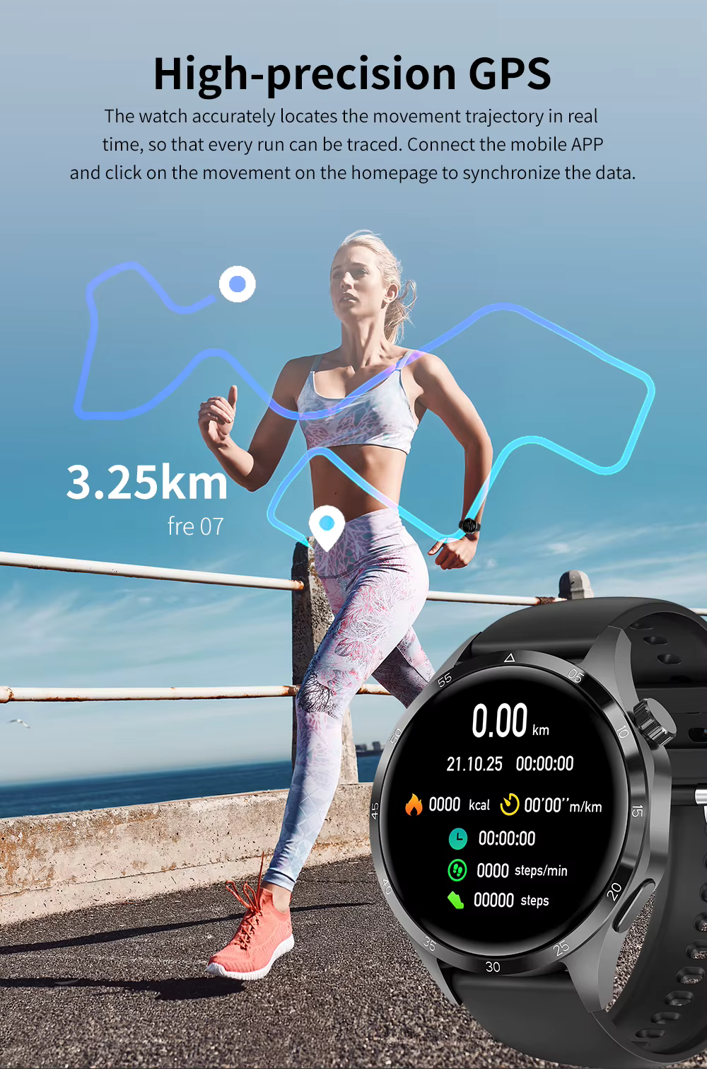 Montre connectée Smart-Life Global GT4 Pro avec écran Amoled HD+(avec troid bracelets cadaeu)