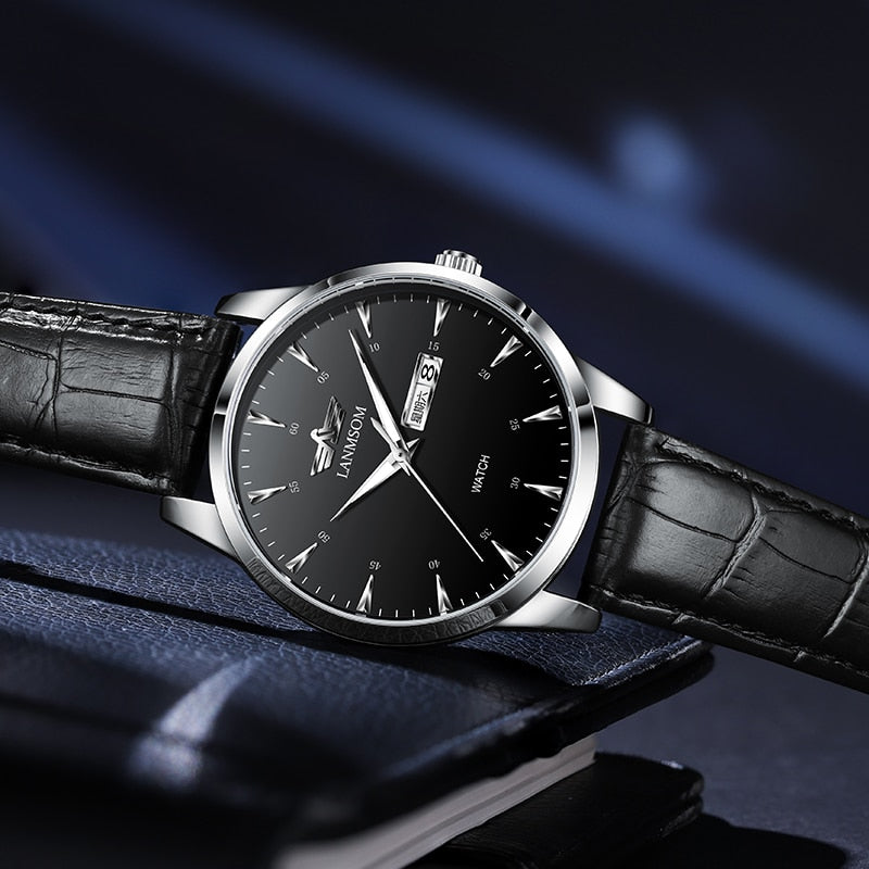 Montre Homme Quartz Étanche en Cuir - Élégance Décontractée