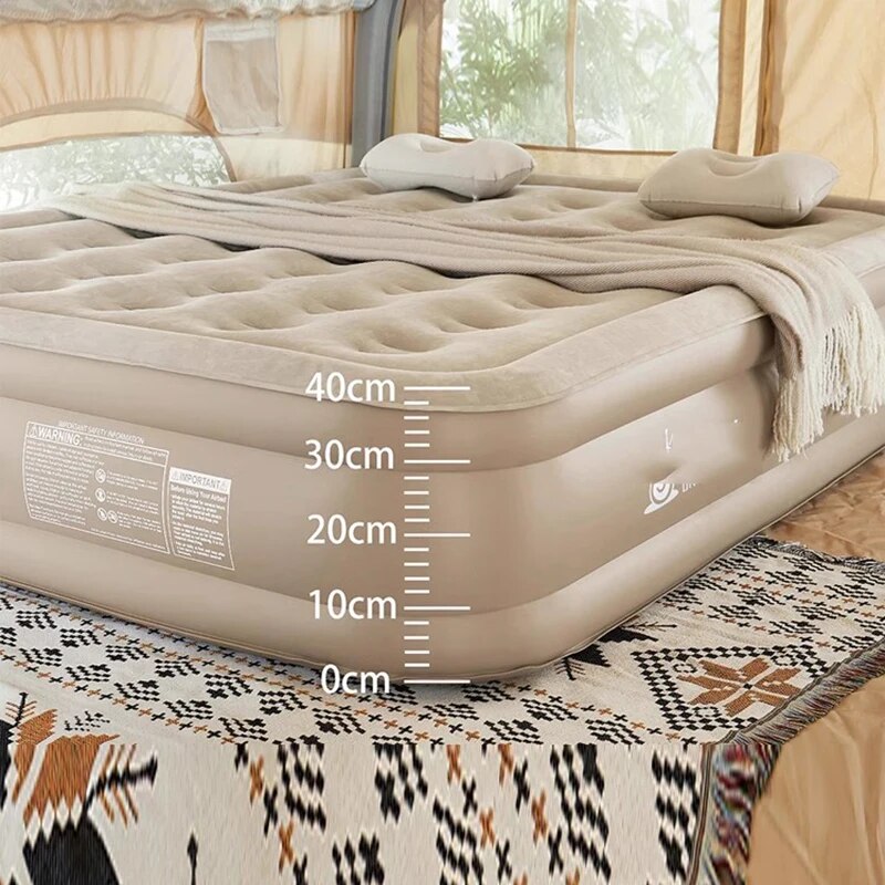 Lit double gonflable avec pompe extérieure intégrée