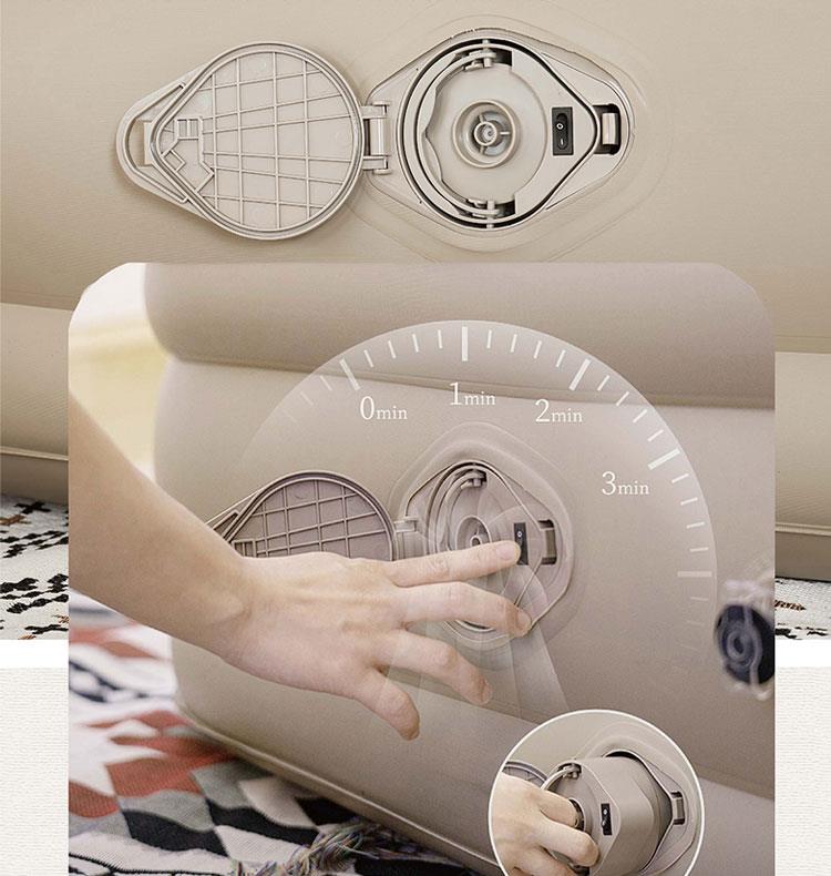 Lit double gonflable avec pompe extérieure intégrée