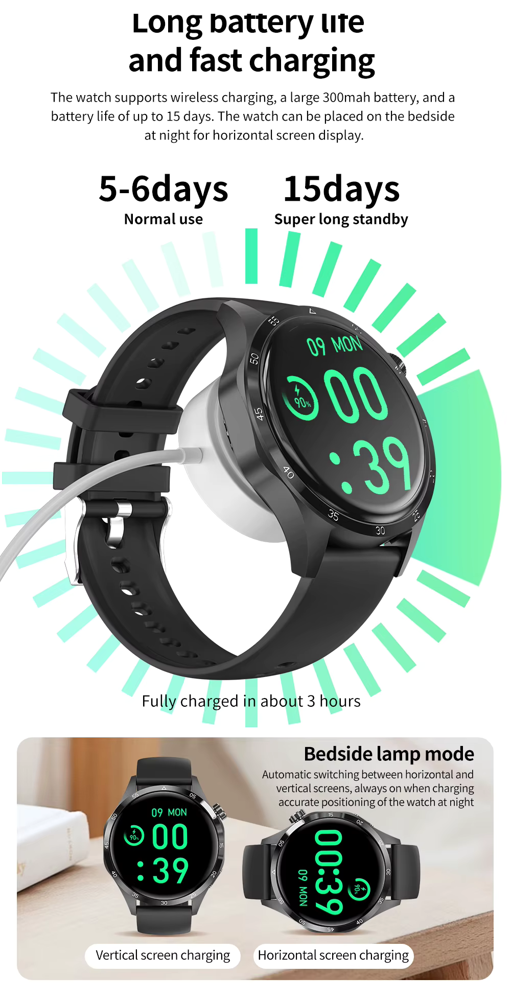 Montre connectée Smart-Life Global GT4 Pro avec écran Amoled HD+(avec troid bracelets cadaeu)