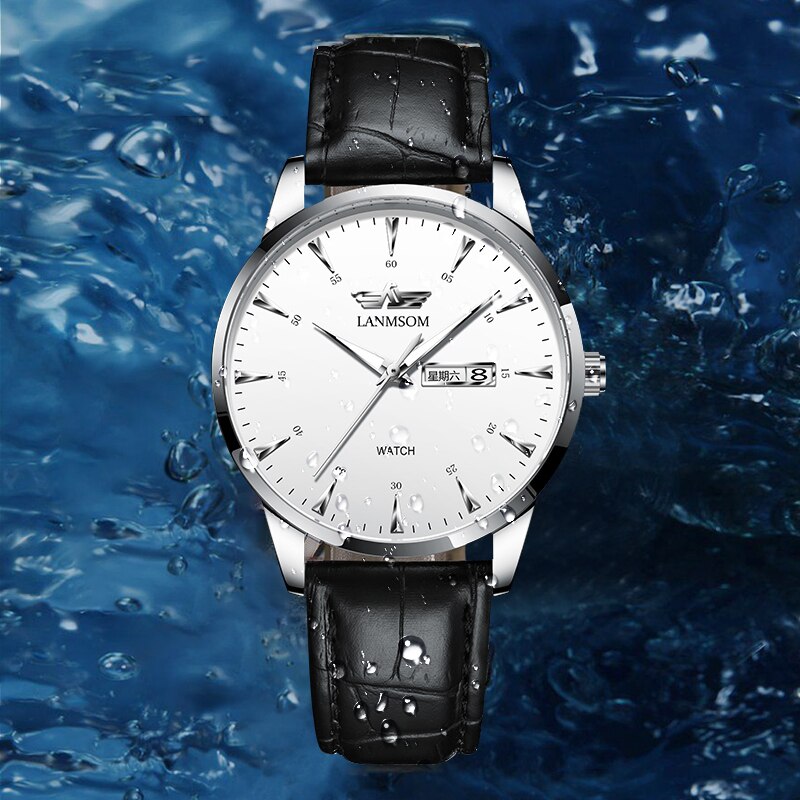 Montre Homme Quartz Étanche en Cuir - Élégance Décontractée