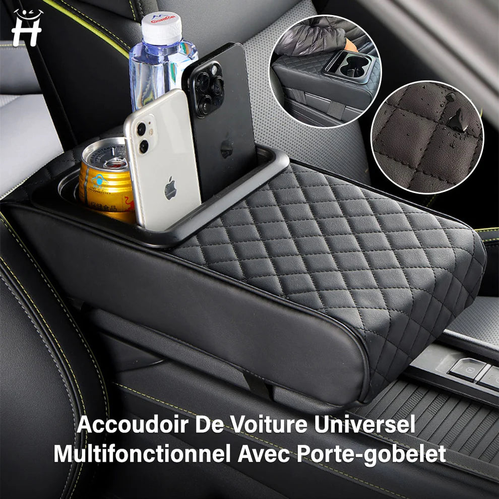 Accoudoir en Cuir 3-en-1 avec Porte-gobelet – Élégant et Pratique
