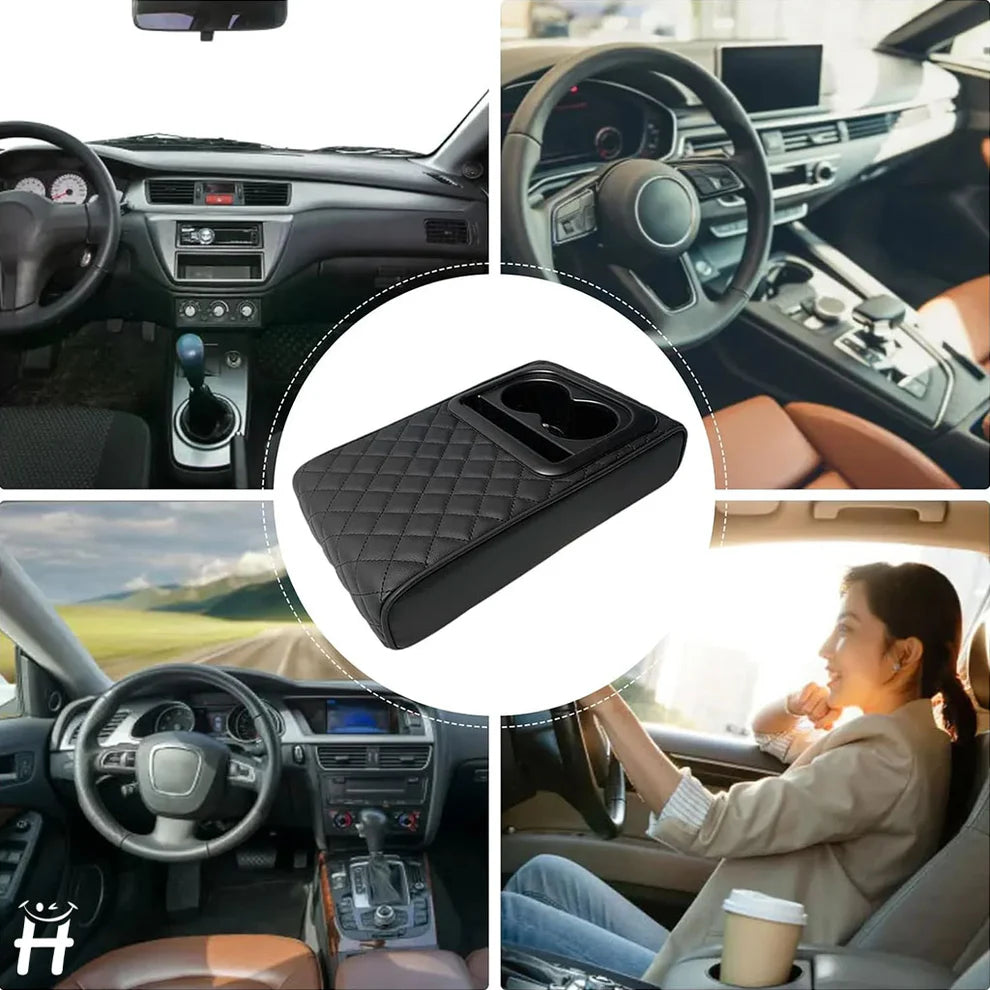 Accoudoir en Cuir 3-en-1 avec Porte-gobelet – Élégant et Pratique