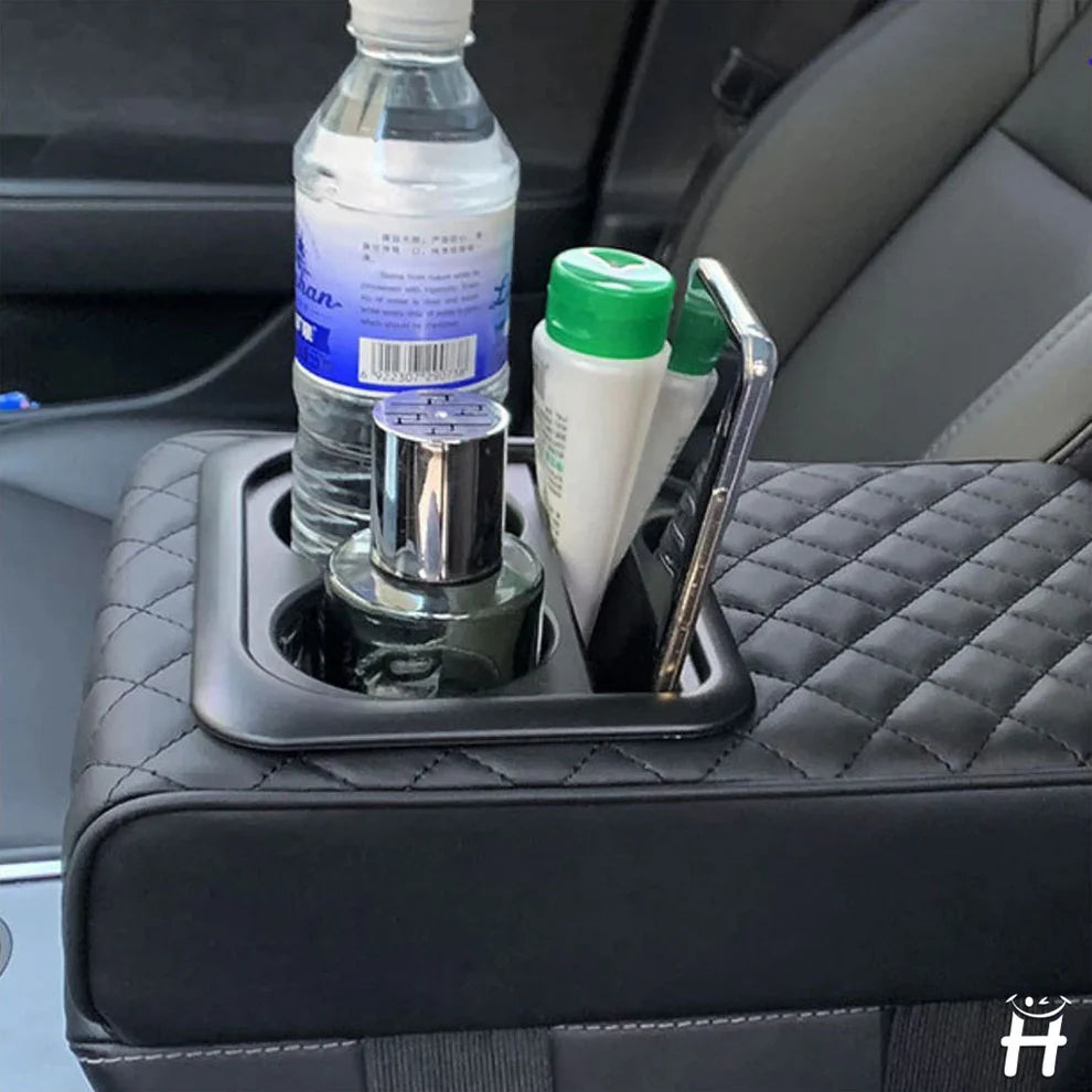 Accoudoir en Cuir 3-en-1 avec Porte-gobelet – Élégant et Pratique