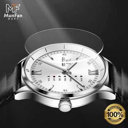 Montre Habillée OLEVS 2931 pour Hommes - Écran Semaine, Étanche, Lumineuse avec Bracelet en Cuir