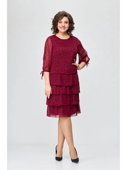 🌸Robe de fête en mousseline jusqu'aux genoux