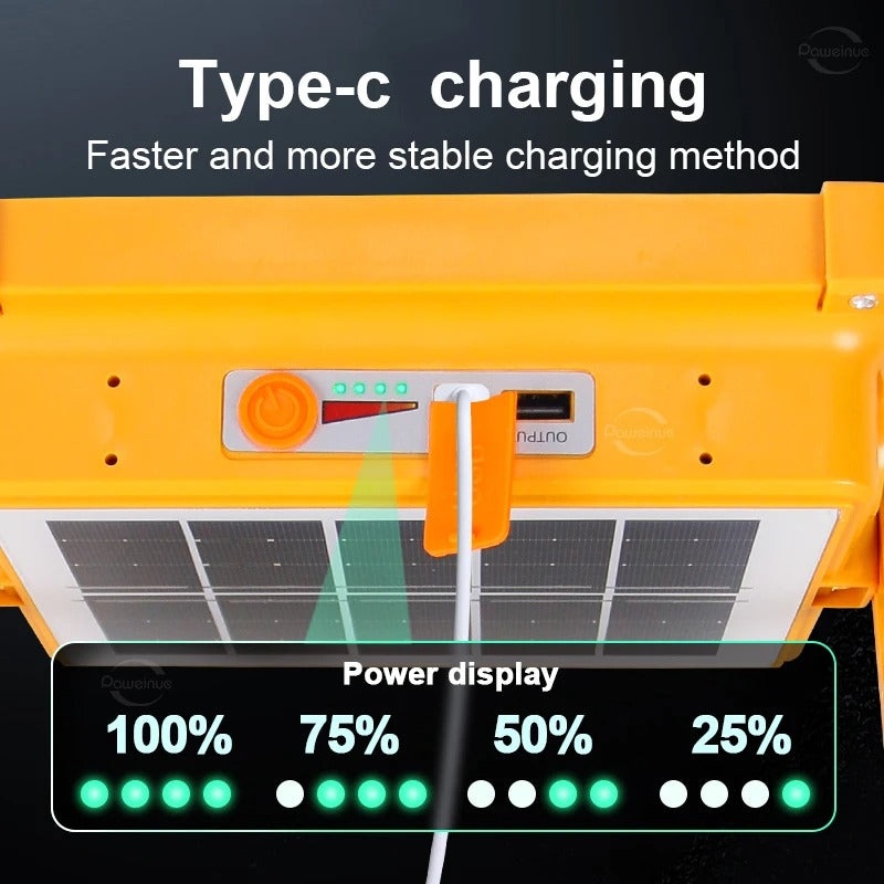 Lampe Solaire de Travail LED Portable 100W avec Batterie de 16 500 mAh