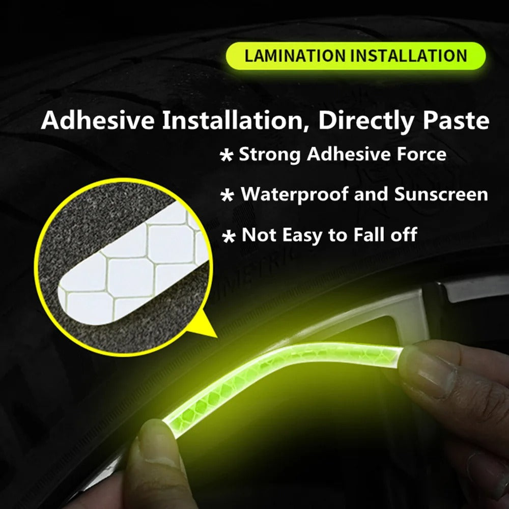 Bandes réfléchissantes pour moyeu de roue de voiture