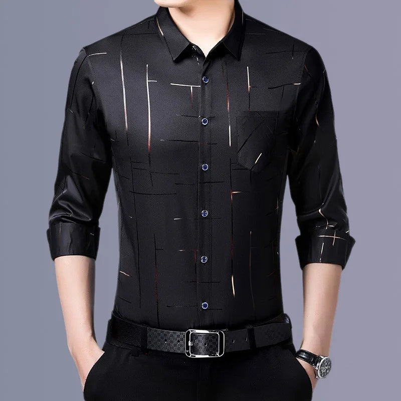 Chemise fine sans repassage pour homme