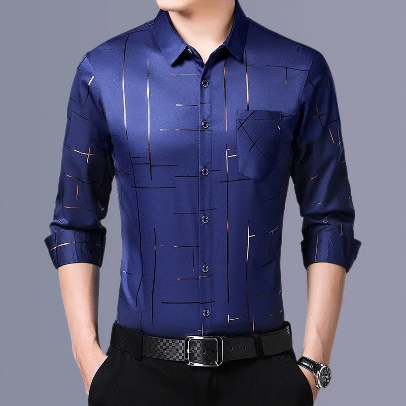 Chemise fine sans repassage pour homme