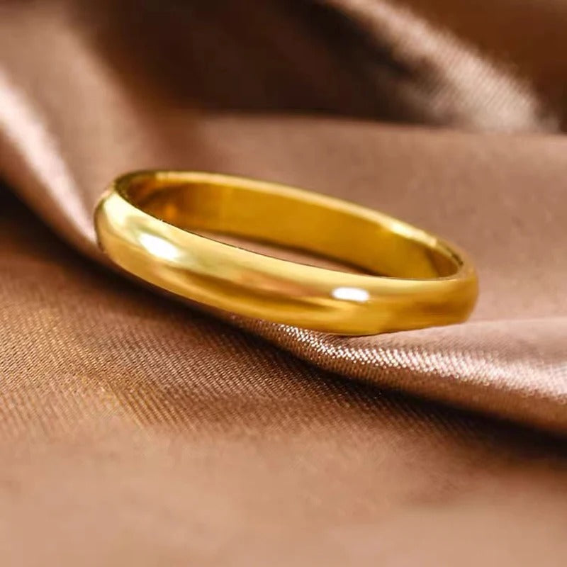 Bague brillante en or Inoxydable, bague de fiançailles classique pour couple