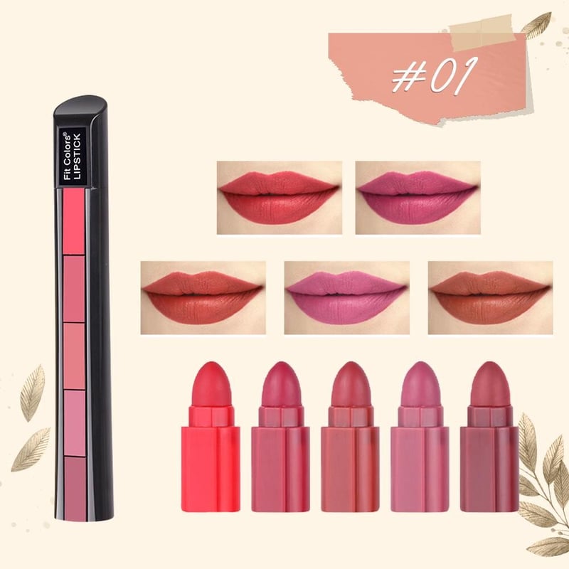 Rouge à lèvres Mat 5 en 1 Velvet Lipstick Hydrated Lips.